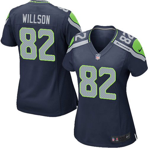 Women's Game Luke Willson Nike Jersey Navy Blue Home - #82 NFL Seattle Seahawks